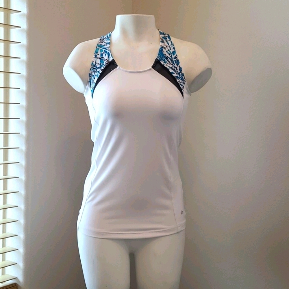 NWOT Bolle White Cross Back Sport Tank Top - Picture 1 of 7